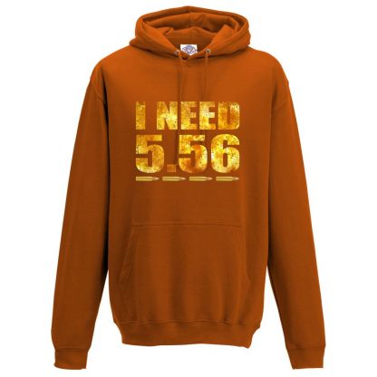 Mens I NEED 5.56 Hoodie - Orange, 2XL