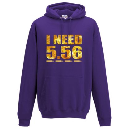 Mens I NEED 5.56 Hoodie - Purple, 3XL