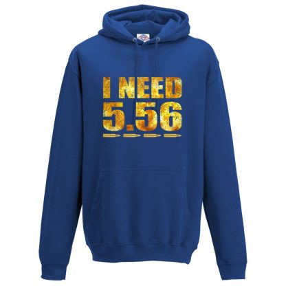 Mens I NEED 5.56 Hoodie - Royal Blue, 3XL