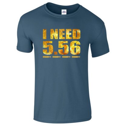 Mens I NEED 5.56 T-Shirt - Indigo Blue, 2XL