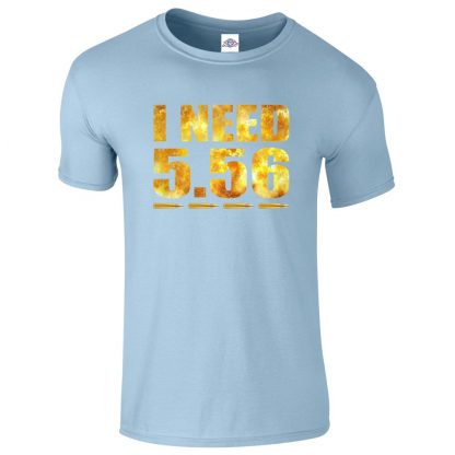 Mens I NEED 5.56 T-Shirt - Light Blue, 2XL