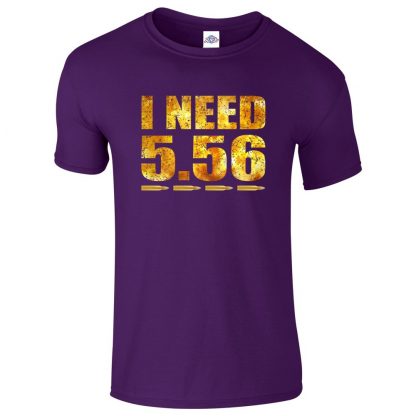 Mens I NEED 5.56 T-Shirt - Purple, 2XL