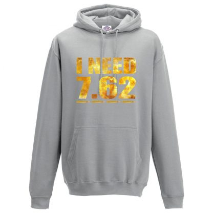 Mens I NEED 7.62 Hoodie - Charcoal, 2XL