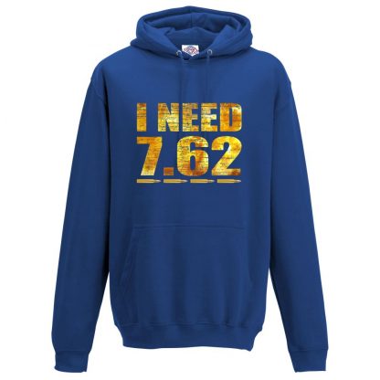 Mens I NEED 7.62 Hoodie - Royal Blue, 3XL