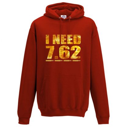 Mens I NEED 7.62 Hoodie - Red, 3XL