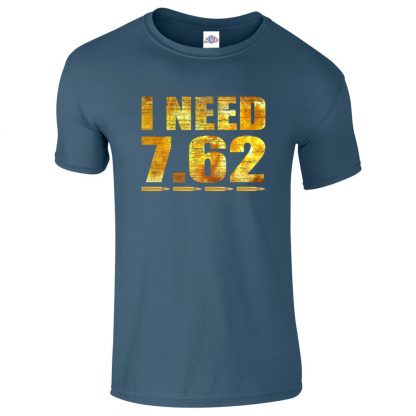 Mens I NEED 7.62 T-Shirt - Indigo Blue, 2XL