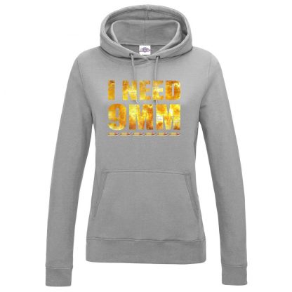 Ladies I NEED 9MM Hoodie - Grey, 18