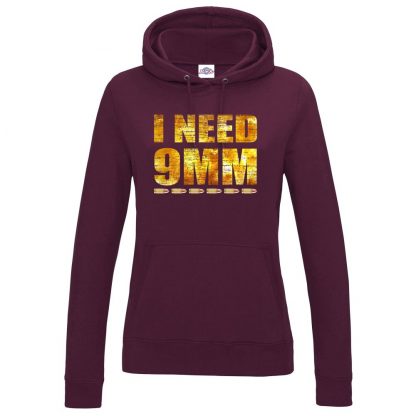 Ladies I NEED 9MM Hoodie - Maroon, 18