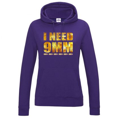 Ladies I NEED 9MM Hoodie - Purple, 18