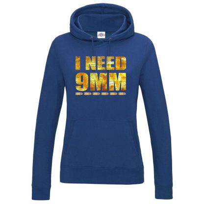 Ladies I NEED 9MM Hoodie - Royal Blue, 18