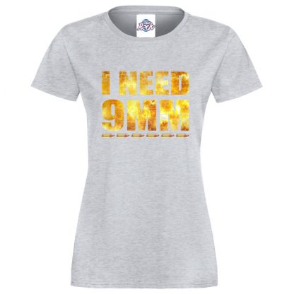 Ladies I NEED 9MM T-Shirt - Heather Grey, 18