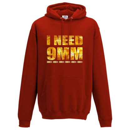 Mens I NEED 9MM Hoodie - Red, 3XL