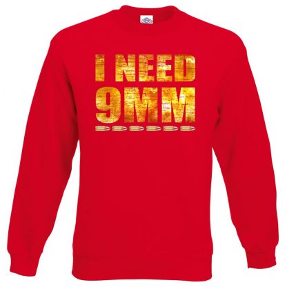 I NEED 9MM Sweatshirt - Red, 2XL