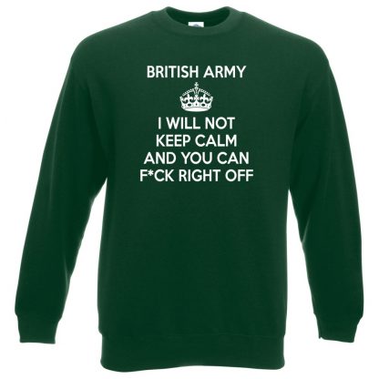 ARMY KEEP CALM Sweatshirt - Bottle Green, 2XL