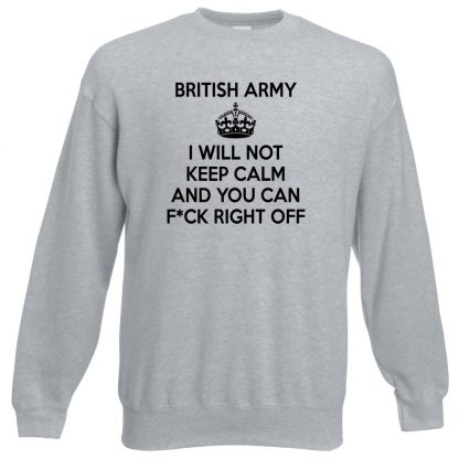 ARMY KEEP CALM Sweatshirt - Grey, 3XL