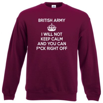 ARMY KEEP CALM Sweatshirt - Maroon, 2XL