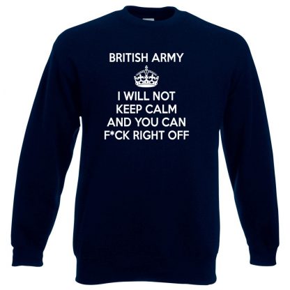 ARMY KEEP CALM Sweatshirt - Navy, 3XL