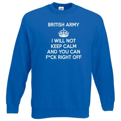 ARMY KEEP CALM Sweatshirt - Royal Blue, 2XL