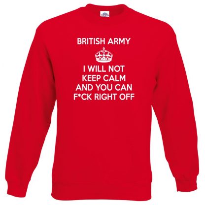 ARMY KEEP CALM Sweatshirt - Red, 2XL