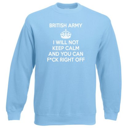 ARMY KEEP CALM Sweatshirt - Sky Blue, 2XL