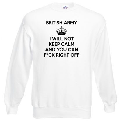 ARMY KEEP CALM Sweatshirt - White, 3XL