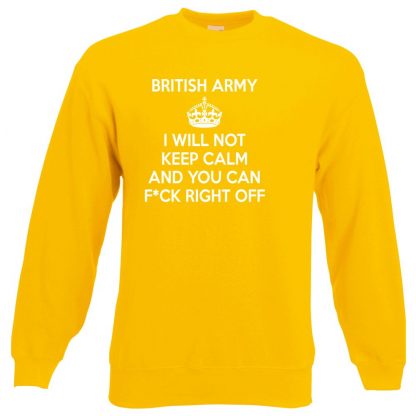 ARMY KEEP CALM Sweatshirt - Yellow, 2XL