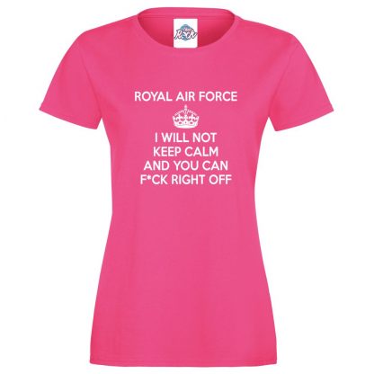 Ladies RAF KEEP CALM T-Shirt - Pink, 18