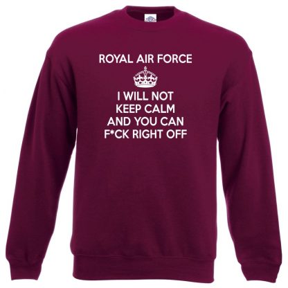 RAF KEEP CALM Sweatshirt - Maroon, 2XL