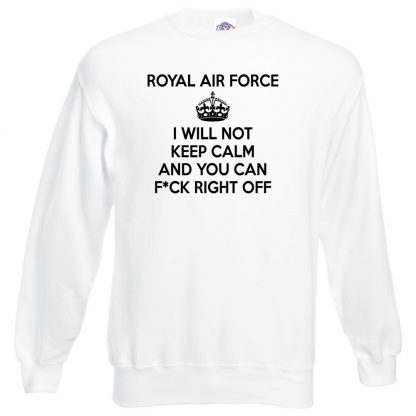 RAF KEEP CALM Sweatshirt - White, 3XL