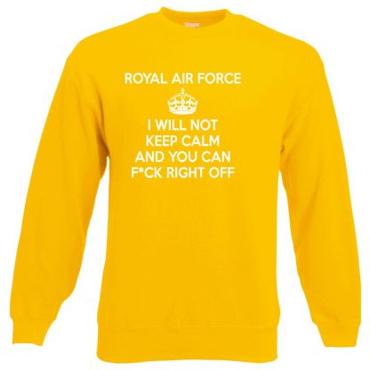 RAF KEEP CALM Sweatshirt - Yellow, 2XL